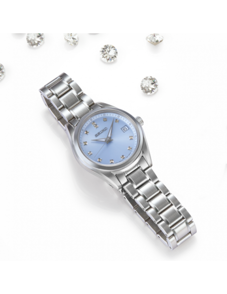 mujer cuarzo Seiko Classic Diamonds SUR603P1 34mm cristal de zafiro 100m
