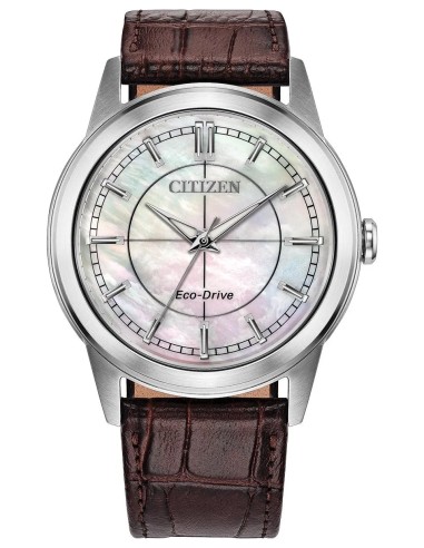 unisex solar  Citizen Rolan FE7130-10D 37mm 50m WR correa de cuero