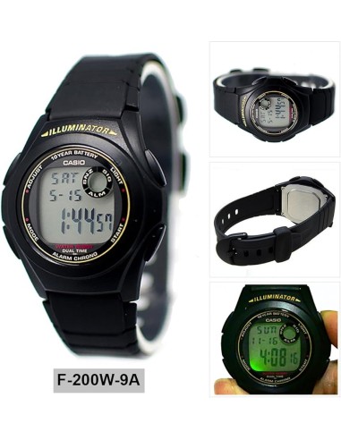 Reloj Casio F-200W-9A Cuarzo - 10 Años de bateria