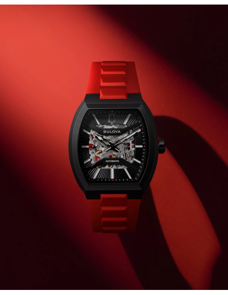 reloj automático hombre Bulova Maquina 98A341 40mm cristal de zafiro correa HNBR