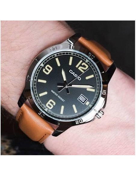 reloj cuarzo hombre Casio Classic  MTP-V004L-1B2 47 × 41.5 × 8.3 mm correa de cuero