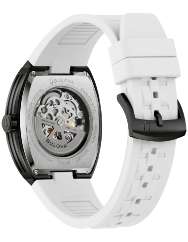 automático hombre Bulova Maquina  Skeleton 98A345 caja Tonneau 40x47mm cristal de zafiro