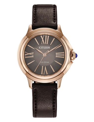 mujer solar Citizen L Ceci EM1163-09X 32mm cristal de zafiro esféric o correa de cuero vegano (apple leather)