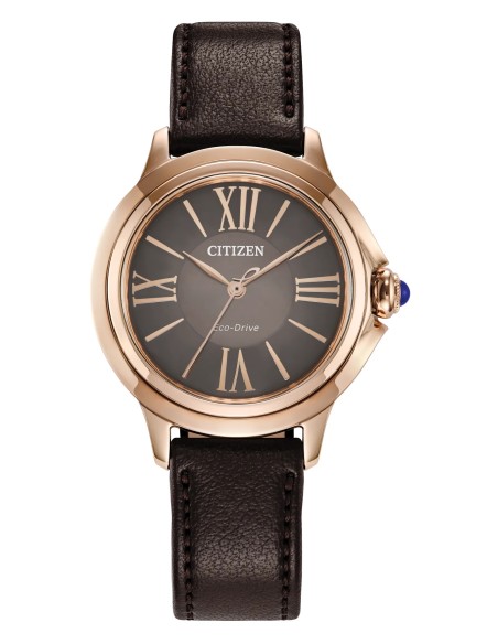mujer solar Citizen L Ceci EM1163-09X 32mm cristal de zafiro esféric o correa de cuero vegano (apple leather)