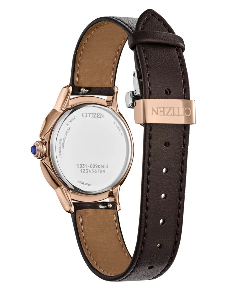 mujer solar Citizen L Ceci EM1163-09X 32mm cristal de zafiro esféric o correa de cuero vegano (apple leather)