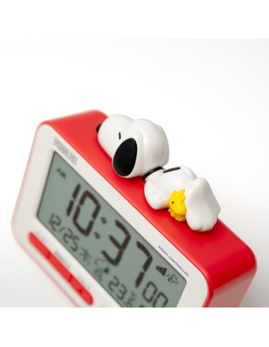 despertador RHYTHM 8RZ235MS01 Snoopy JDM, radio reloj digital, figura estereoscópica, sonido electrónico, alarma