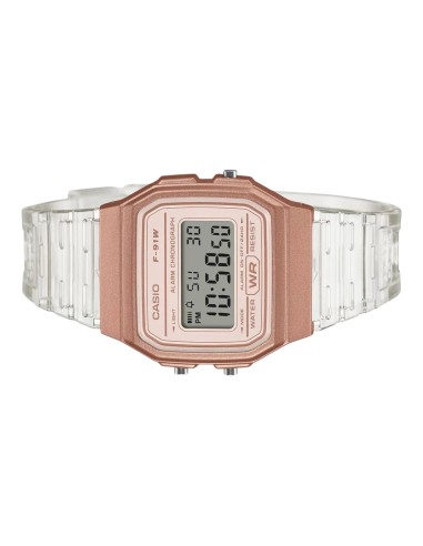 reloj unisex digital clásico Casio Vintage Classic Translúcido F-91WS-7A3 38.2 × 35.2 × 8.5 mm 7 años batería correa de resina