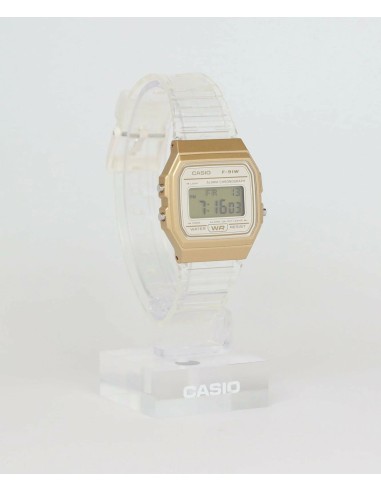 reloj unisex digital clásico Casio Vintage Classic Translúcido F-91WS-7A2 38.2 × 35.2 × 8.5 mm 7 años batería correa de resina
