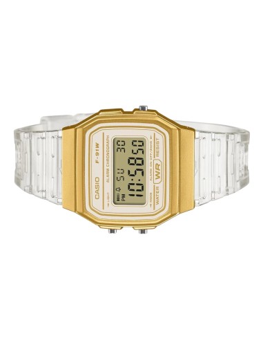 reloj unisex digital clásico Casio Vintage Classic Translúcido F-91WS-7A2 38.2 × 35.2 × 8.5 mm 7 años batería correa de resina