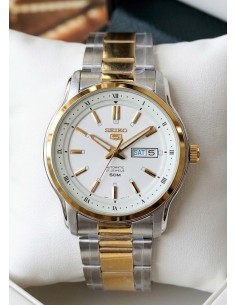 reloj automático hombre Seiko 5 SNKP14K1 Bitono 42mm 50m WR correa de acero cal. 7s026 2