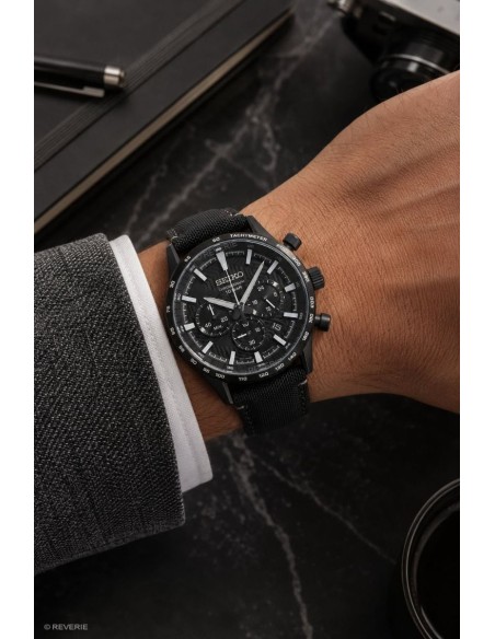 reloj cronógrafo hombre Seiko Discover More SSB417P1 43mm cristal de zafiro 100m WR correa de tela