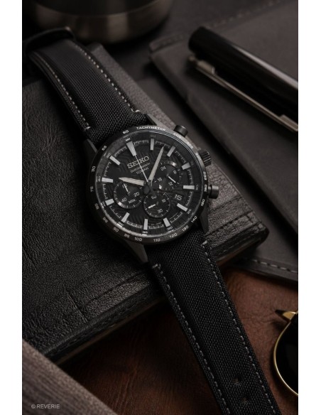 reloj cronógrafo hombre Seiko Discover More SSB417P1 43mm cristal de zafiro 100m WR correa de tela