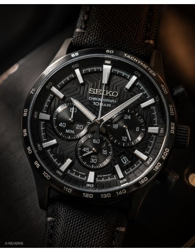reloj cronógrafo hombre Seiko Discover More SSB417P1 43mm cristal de zafiro 100m WR correa de tela