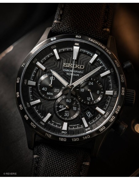 reloj cronógrafo hombre Seiko Discover More SSB417P1 43mm cristal de zafiro 100m WR correa de tela