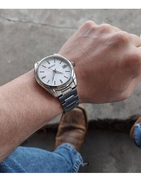 reloj cuarzo hombre Seiko Discover More SUR307P1 40.2mm 100m WR cristal de zafiro correa de acero