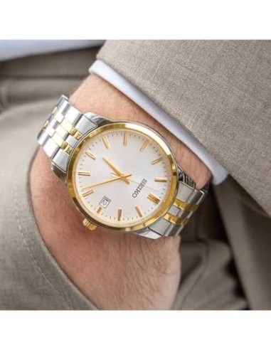 reloj cuarzo clásico hombre Seiko Discover More SUR402P1 40mm 50m WR correa de acero 110grs