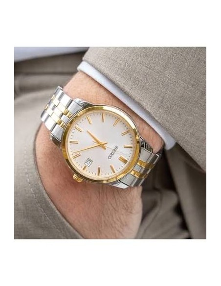 reloj cuarzo clásico hombre Seiko Discover More SUR402P1 40mm 50m WR correa de acero 110grs