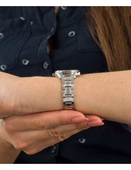 reloj cuarzo clásico mujer Seiko Discover More SUR465P1 29.8mm cristal de zafiro 100m WR correa de acero 60grs