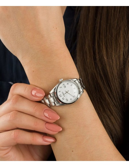 reloj cuarzo clásico mujer Seiko Discover More SUR465P1 29.8mm cristal de zafiro 100m WR correa de acero 60grs