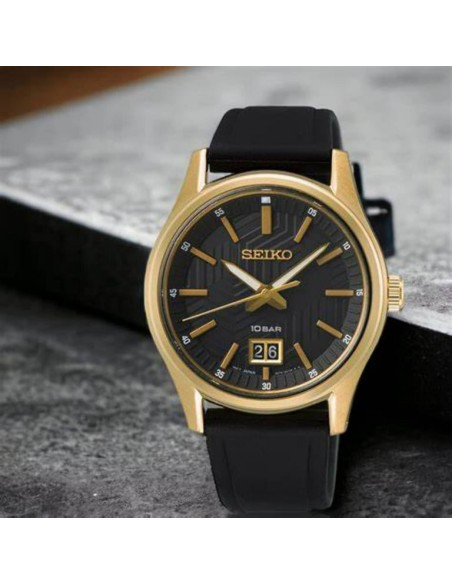 reloj cuarzo hombre Seiko Discover More SUR560P1 39.5mm 100m WR cristal de zafiro correa de silicona 67grs