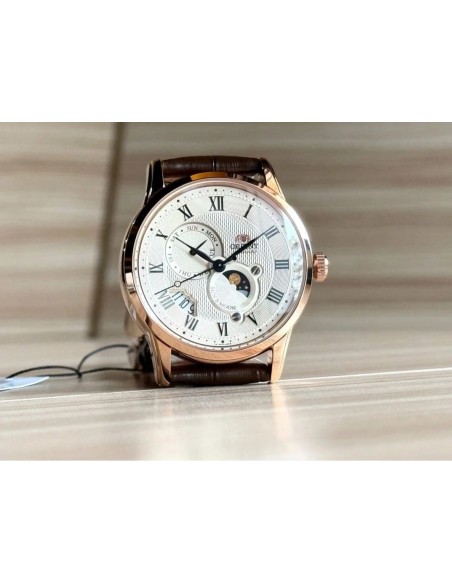 automático hombre Orient Sun & Moon RN-AK0001S JDM 42.5mm 50m WR cristal de zafiro