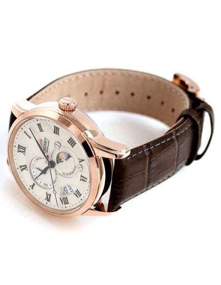 automático hombre Orient Sun & Moon RN-AK0001S JDM 42.5mm 50m WR cristal de zafiro