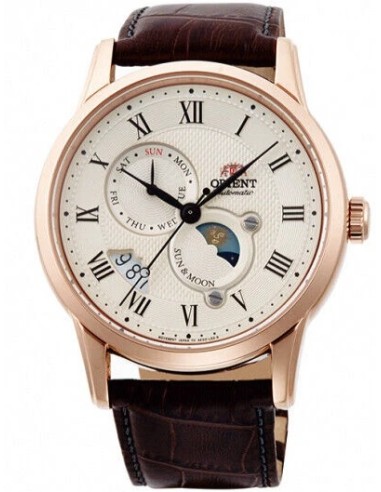 automático hombre Orient Sun & Moon RN-AK0001S JDM 42.5mm 50m WR cristal de zafiro