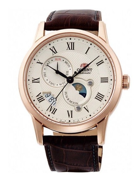 automático hombre Orient Sun & Moon RN-AK0001S JDM 42.5mm 50m WR cristal de zafiro