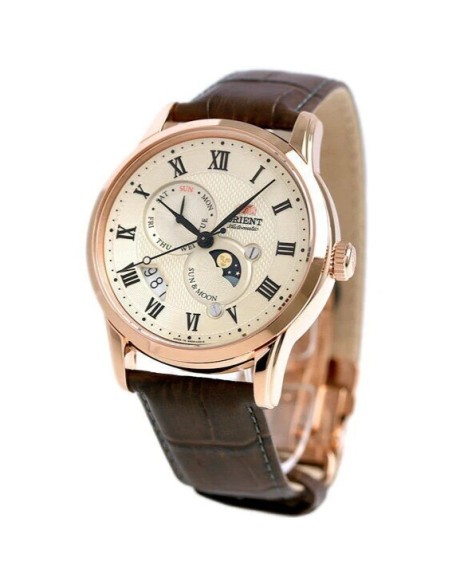 automático hombre Orient Sun & Moon RN-AK0001S JDM 42.5mm 50m WR cristal de zafiro