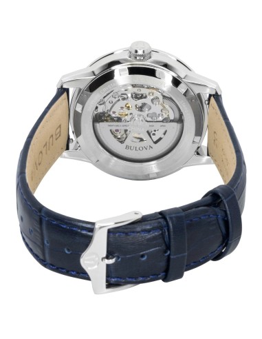 reloj automático hombre Bulova Sutton 96A330 40mm cristal de zafiro abombado anti-reflejos correa de cuero