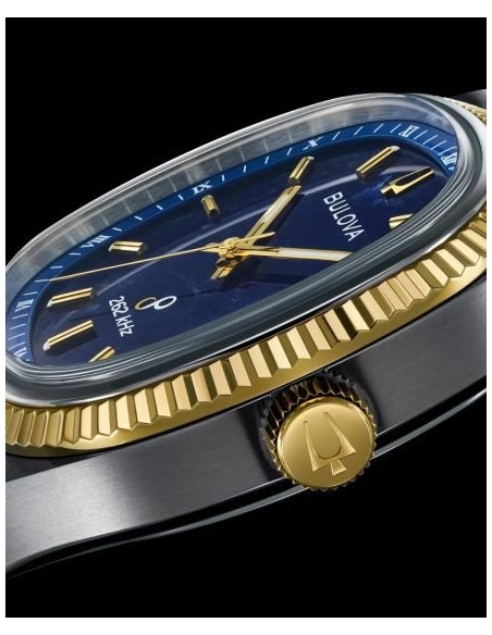 unisex cuarzo Bulova Super Seville 98A337 35mm 262kHz (cuarzo alta precisión) cristal de zafiro