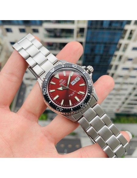 Orient Kamasu RN-AA0003R JDM 41.8mm cristal de zafiro 200m WR English-Kanji