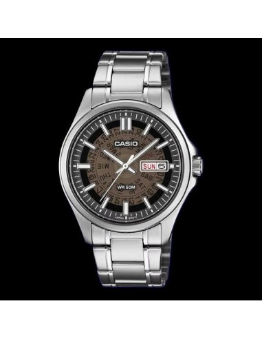 Reloj Casio MTP-E740-1A Reloj de Hombre Analógico con Esfera Negra Correa de Acero