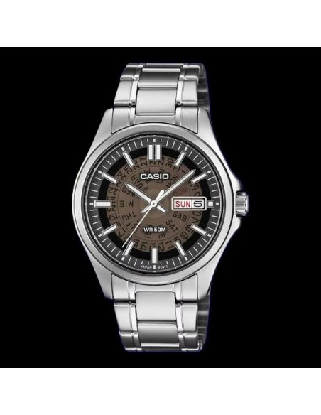 Reloj Casio MTP-E740-1A Reloj de Hombre Analógico con Esfera Negra Correa de Acero