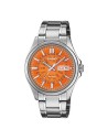 Reloj Casio MTP-E740-4a Reloj de Hombre Analógico con Esfera naranja Correa de Acero