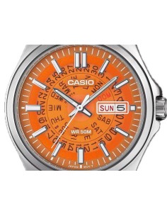 Reloj Casio MTP-E740-4a Reloj de Hombre Analógico con Esfera naranja Correa de Acero 2