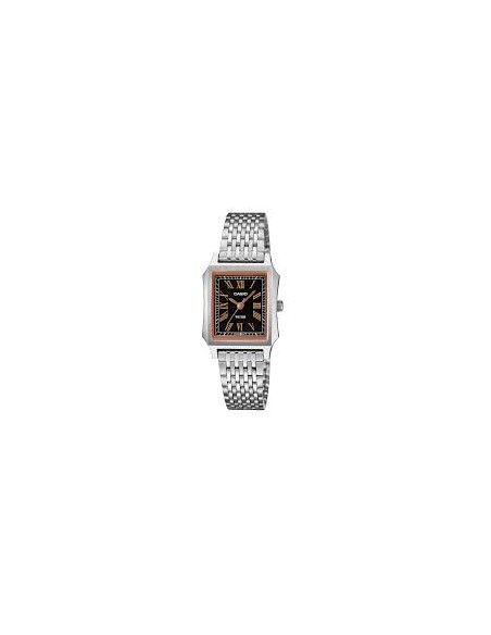 Casio LTP-B190D-1B Reloj de Mujer Analógico con Esfera Negra y Correa de Acero