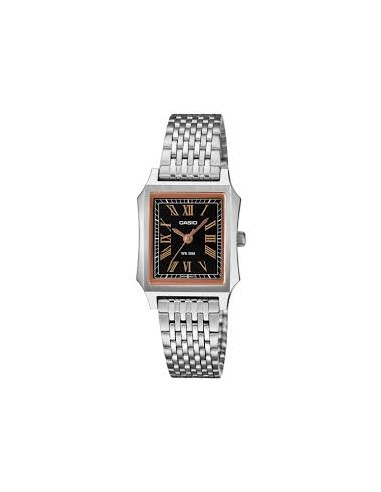 Casio LTP-B190D-1B Reloj de Mujer Analógico con Esfera Negra y Correa de Acero