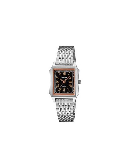 Casio LTP-B190D-1B Reloj de Mujer Analógico con Esfera Negra y Correa de Acero