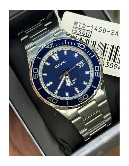 Reloj Casio Timeless MTD-145D-2A para hombre correa de acero inoxidable