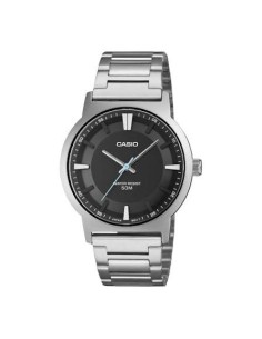 Casio MTP-B220D-1AV – Reloj de Hombre Analógico con Esfera Negra y Correa de Acero Inoxidable