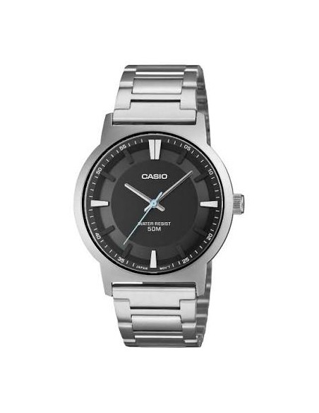 Casio MTP-B220D-1AV – Reloj de Hombre Analógico con Esfera Negra y Correa de Acero Inoxidable