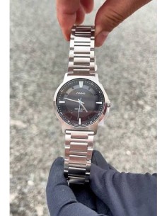 Casio MTP-B220D-1AV – Reloj de Hombre Analógico con Esfera Negra y Correa de Acero Inoxidable 2