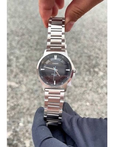 Casio MTP-B220D-1AV – Reloj de Hombre Analógico con Esfera Negra y Correa de Acero Inoxidable