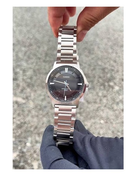Casio MTP-B220D-1AV – Reloj de Hombre Analógico con Esfera Negra y Correa de Acero Inoxidable