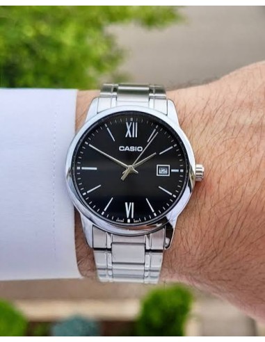 Reloj Casio MTP-VT05D-1E Hombre Acero Inoxidable y Fondo Negro