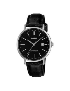 Reloj Casio MTP-VT05L-1E Hombre – Fondo Negro y Correa de Cuero