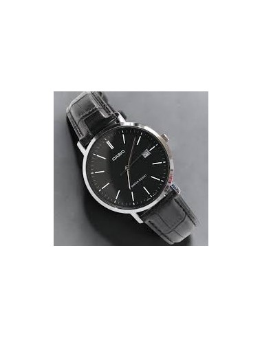 Reloj Casio MTP-VT05L-1E Hombre – Fondo Negro y Correa de Cuero