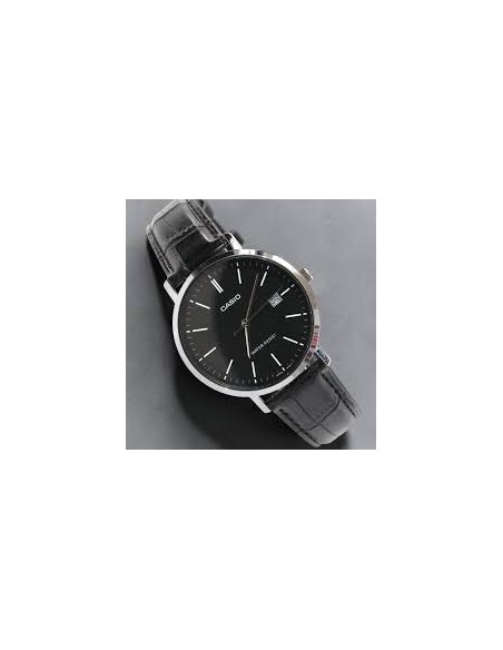 Reloj Casio MTP-VT05L-1E Hombre – Fondo Negro y Correa de Cuero