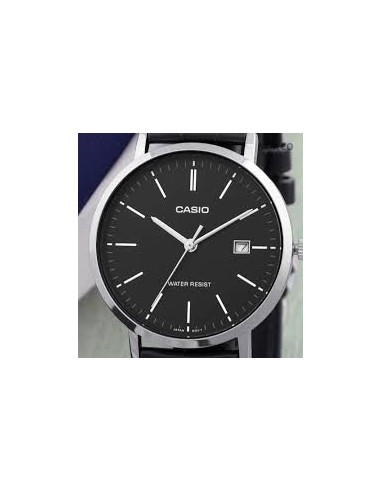 Reloj Casio MTP-VT05L-1E Hombre – Fondo Negro y Correa de Cuero